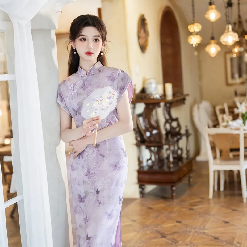 ENEESSI Cheongsams Women's Purple-2