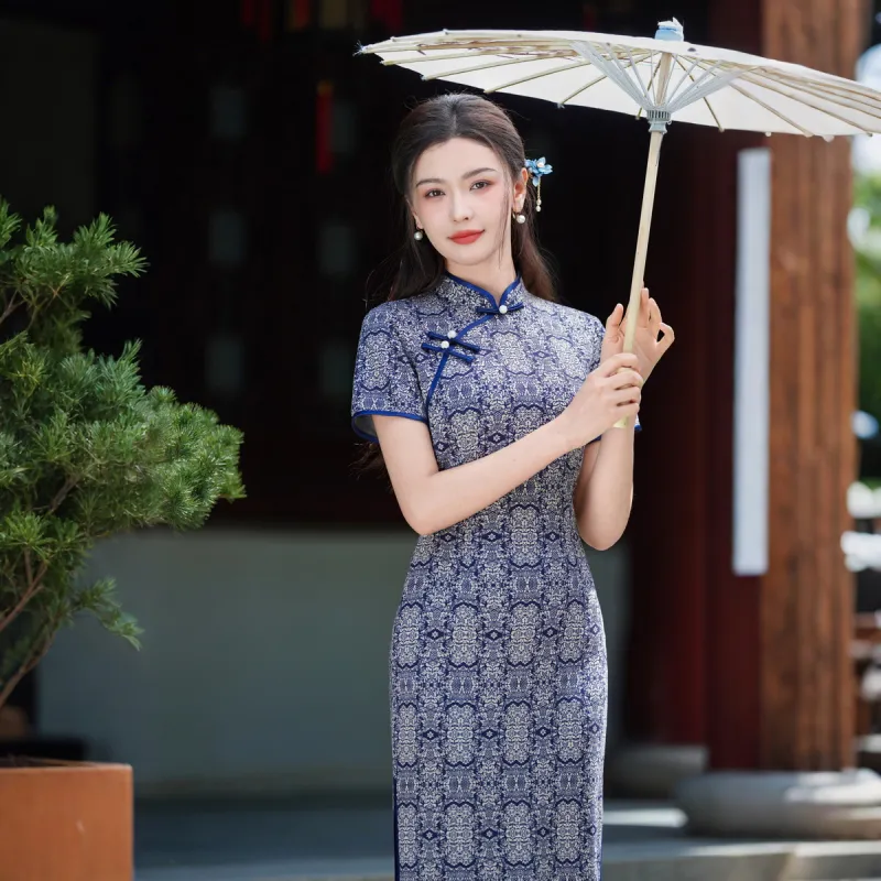 ENEESSI Cheongsams Women's Blue-2
