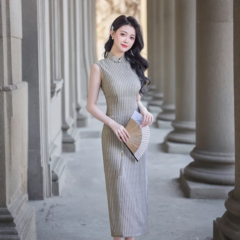 ENEESSI Spring Summer Release Cheongsam Women's Apricot-1