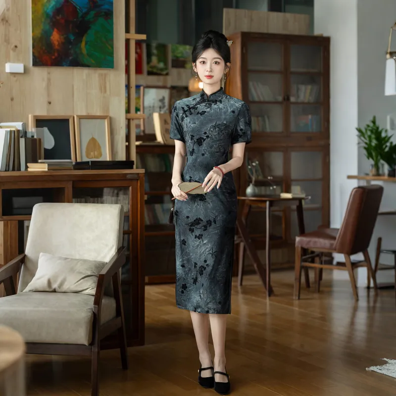 ENEESSI Spring Summer Release Cheongsam Women's Ink Black-4