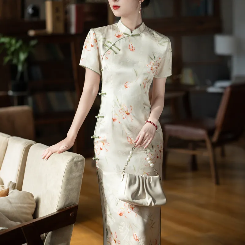 ENEESSI Cheongsam Women's Apricot-4