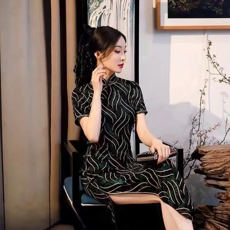 ENEESSI Spring Summer Release Cheongsam Women's Burgundy-6