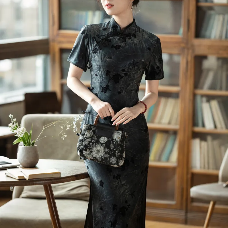 ENEESSI Spring Summer Release Cheongsam Women's Ink Black-3