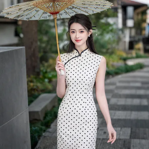 ENEESSI Spring Summer Release Cheongsam Women's Dark Gray Beige