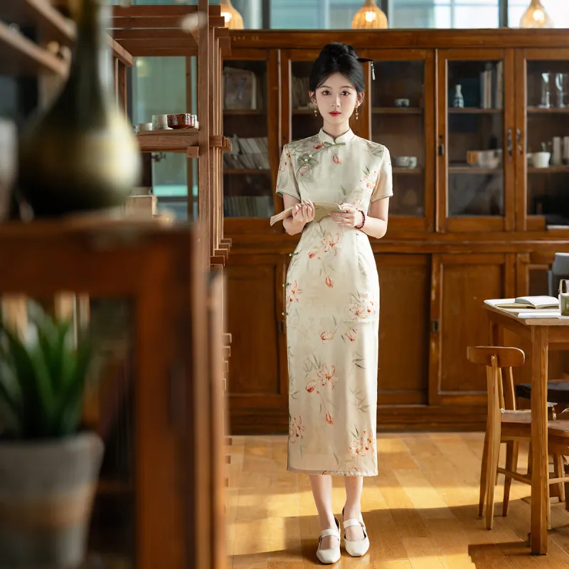 ENEESSI Cheongsam Women's Apricot-1
