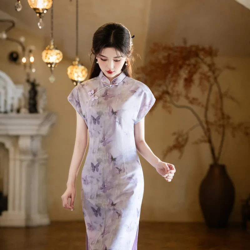 ENEESSI Cheongsams Women's Purple-5