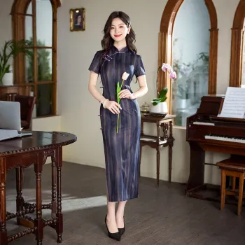 ENEESSI Spring Summer Release Cheongsam Women's Dark Blue