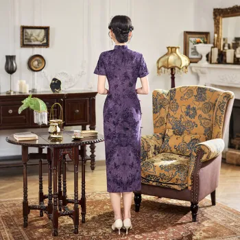ENEESSI Spring Summer Release Cheongsam Women's Purple Gray