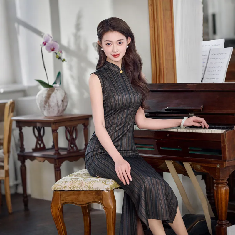 ENEESSI Spring Summer Release Cheongsam Women's Stripes-2