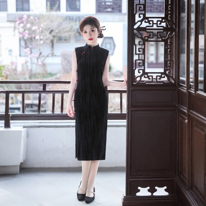 ENEESSI Cheongsams Women's Black-2