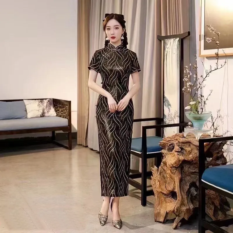 ENEESSI Spring Summer Release Cheongsam Women's Burgundy-4
