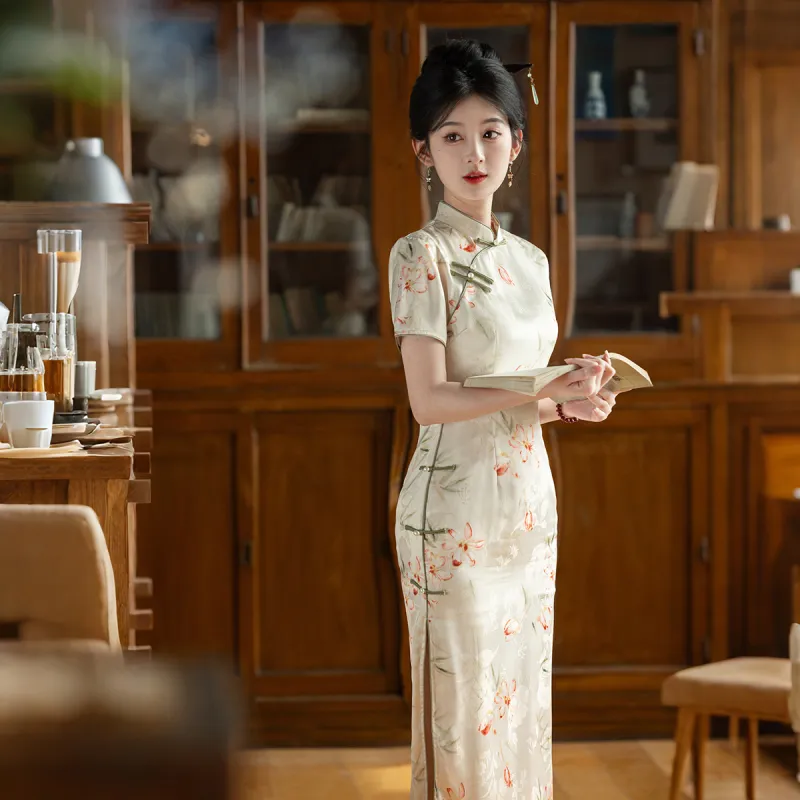 ENEESSI Cheongsam Women's Apricot-2