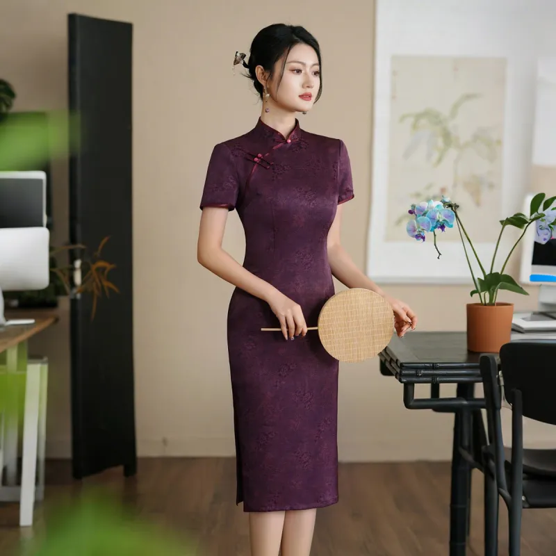 ENEESSI Spring Summer Release Cheongsam Women's Fuchsia-3