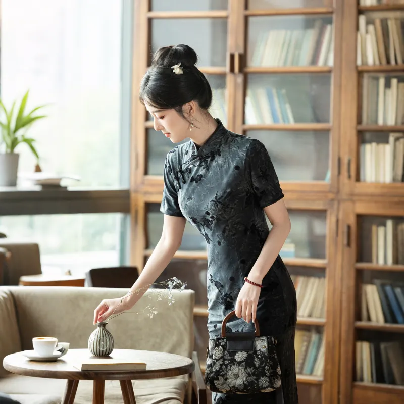 ENEESSI Spring Summer Release Cheongsam Women's Ink Black-2