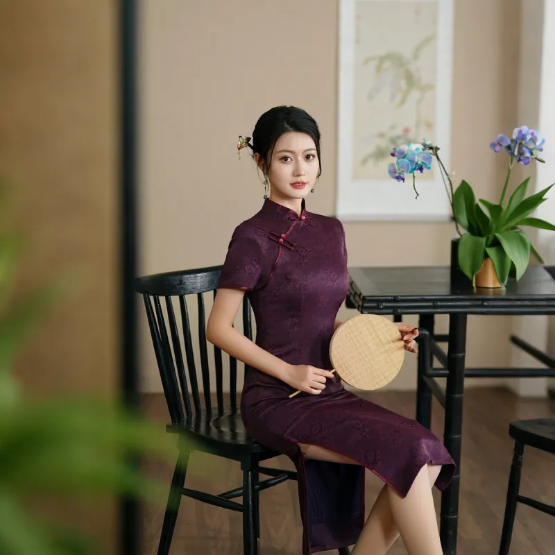 ENEESSI Spring Summer Release Cheongsam Women's Fuchsia-4