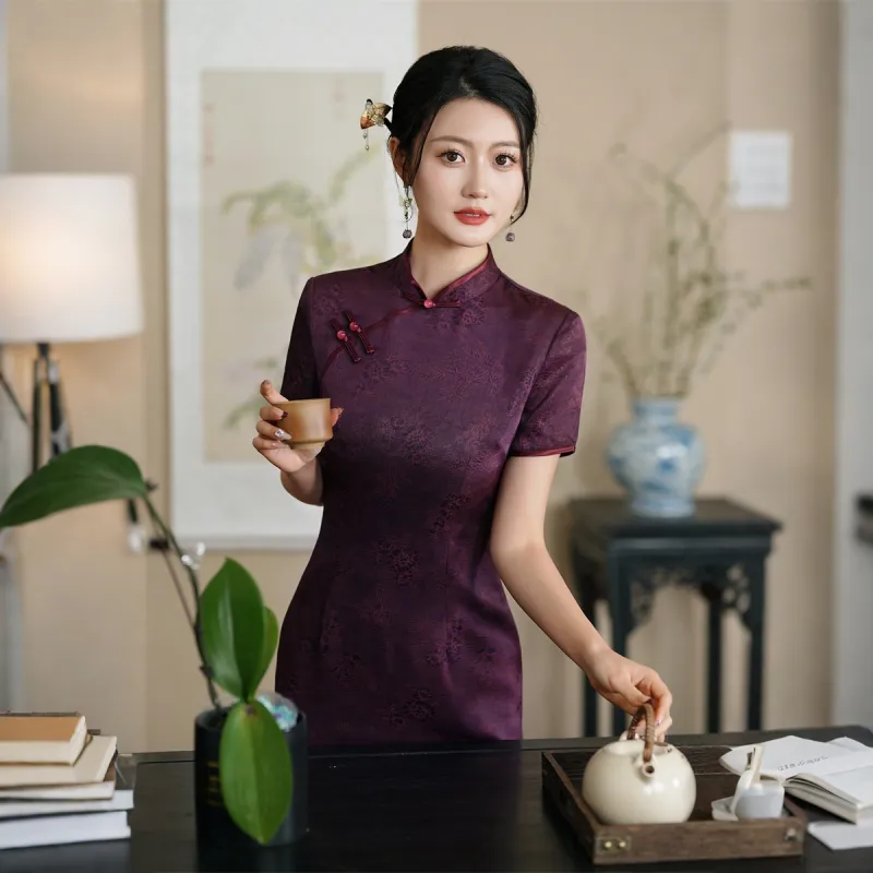 ENEESSI Spring Summer Release Cheongsam Women's Fuchsia-5