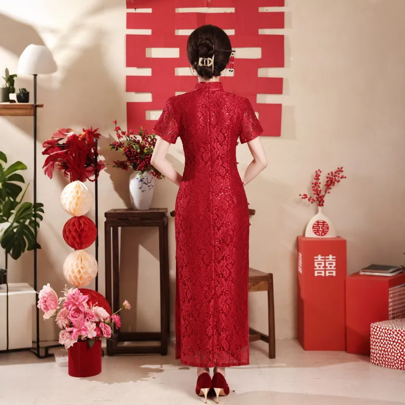 ENEESSI Cheongsams Women's Red-1