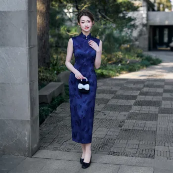 ENEESSI Spring Summer Release Cheongsam Women's Dark Blue