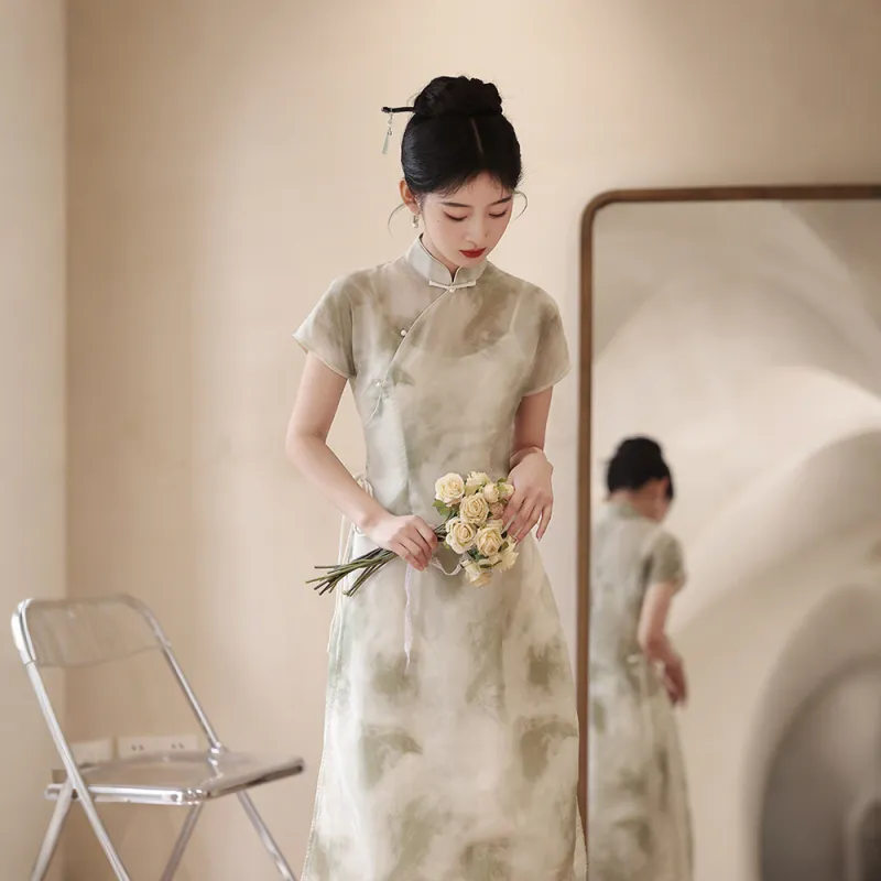 ENEESSI Cheongsam Women's Apricot-3