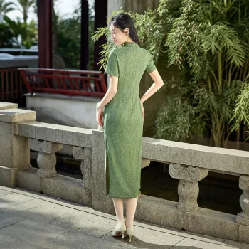 ENEESSI Spring And Summer Cheongsam Women's Leather Pink Dark Purple Olive Green
