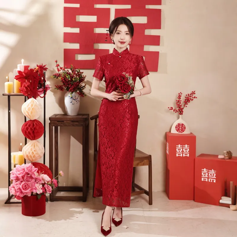 ENEESSI Cheongsams Women's Red-3