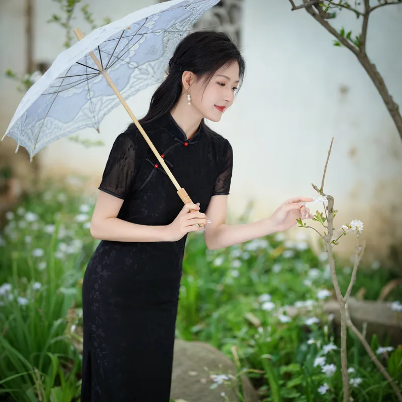 ENEESSI SS25 Cheongsam Women's Black-2