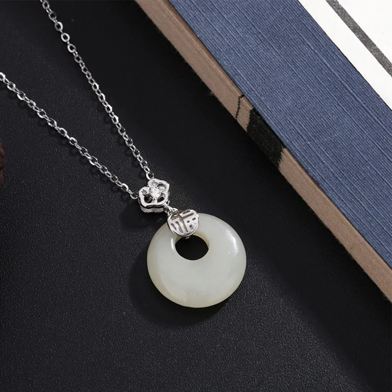 MGS White Jade Bodhi Necklaces Unisex-1