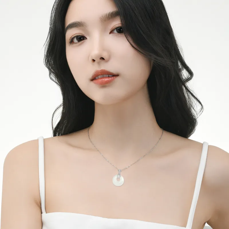 MGS White Jade Bodhi Necklaces Unisex-4