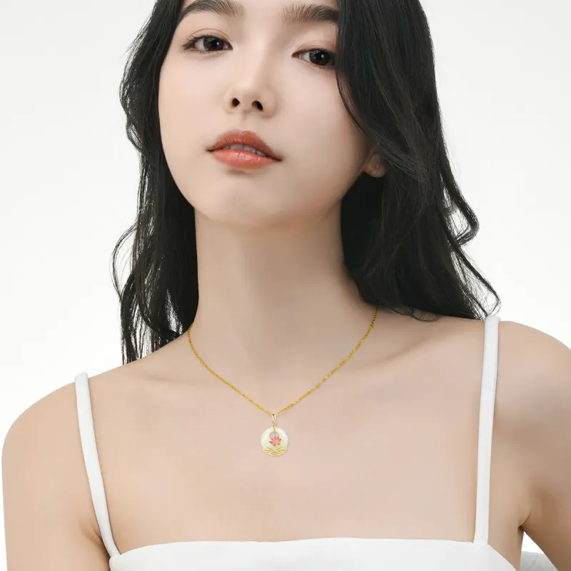 MGS White Jade Bodhi Necklaces Women's-3