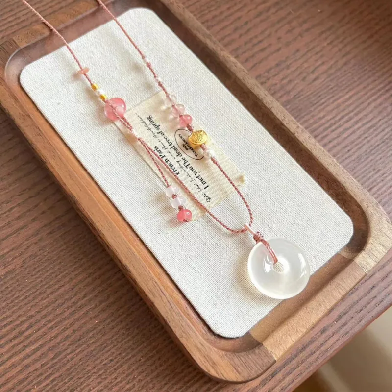 MGS White Jade Bodhi Necklaces Unisex-1
