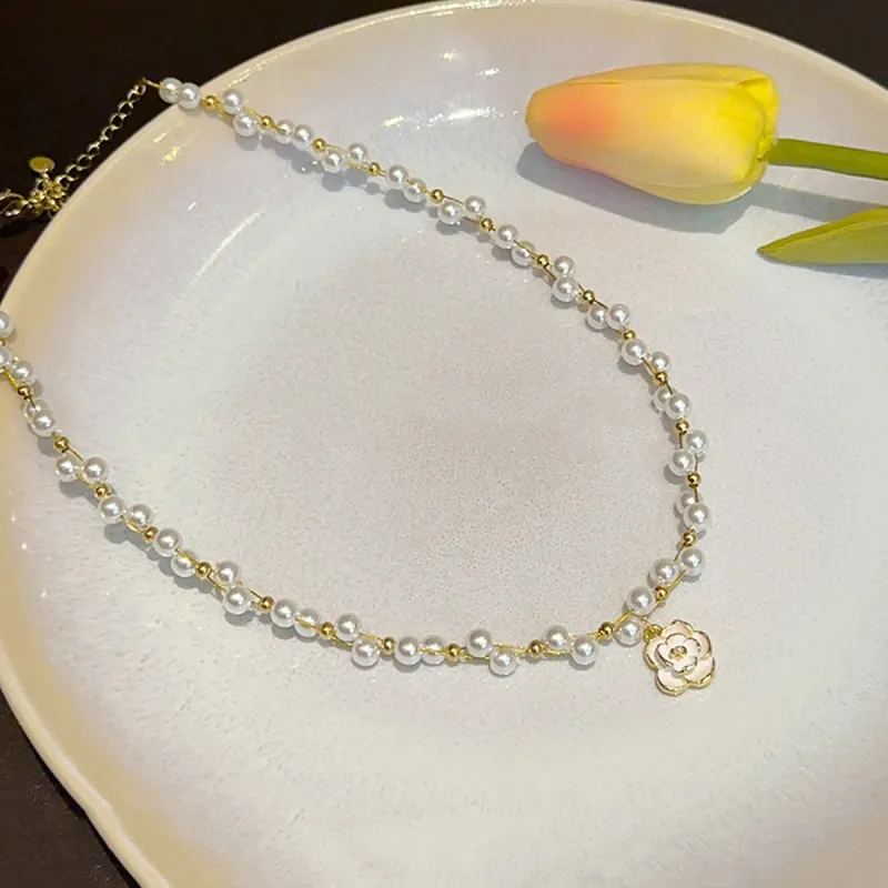 MGS Alloy Shell Pearl Necklaces Women's-6