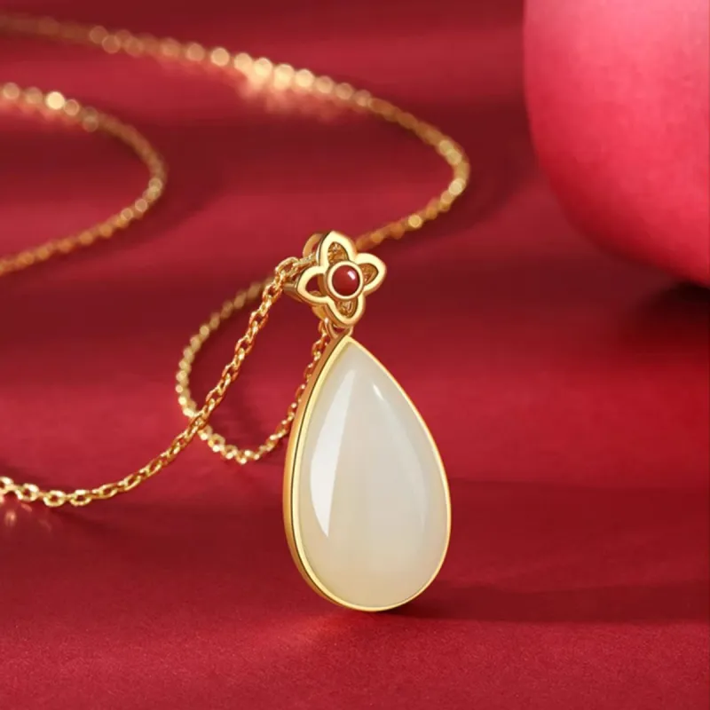 MGS White Jade Bodhi Necklaces Unisex-2