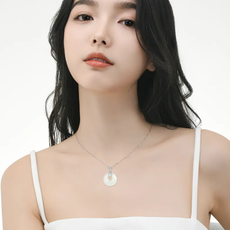 MGS White Jade Bodhi Necklaces Unisex-2