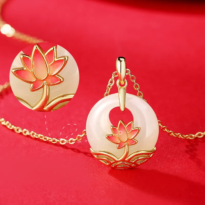 MGS White Jade Bodhi Necklaces Women's-1