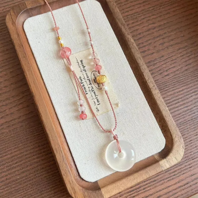 MGS White Jade Bodhi Necklaces Unisex-2