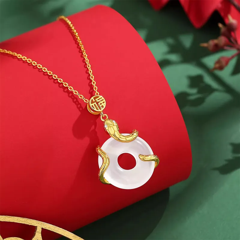 MGS White Jade Bodhi Necklaces Unisex-2