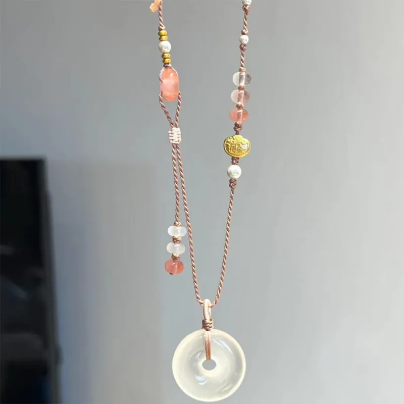 MGS White Jade Bodhi Necklaces Unisex-3