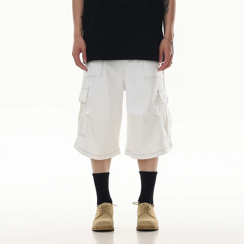 ONITSOP Wide Leg Casual Cargo Shorts Unisex-3