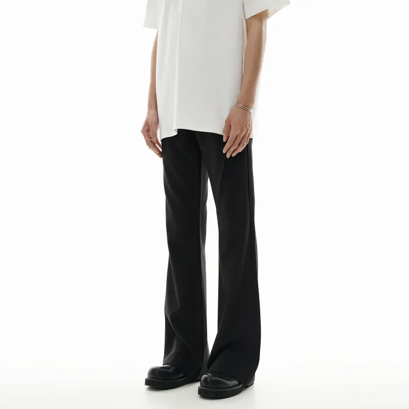 TESTUNG Effortless Style Cleanfit Business Suit Casual Pants With Draping Effect Unisex Black Single Item-5