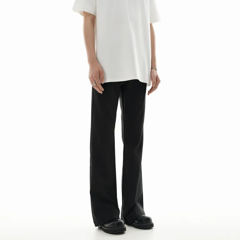 TESTUNG Effortless Style Cleanfit Business Suit Casual Pants With Draping Effect Unisex Black Single Item-3