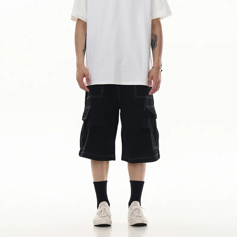 ONITSOP Wide Leg Casual Cargo Shorts Unisex-9