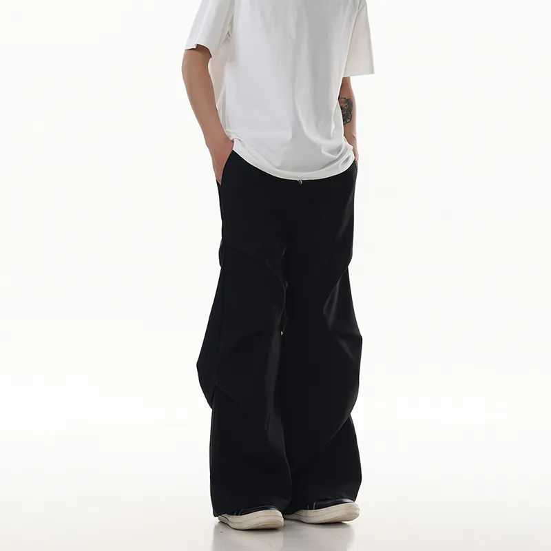 ONITSOP Draping Floor Length Pleated Suit Pants Unisex-4