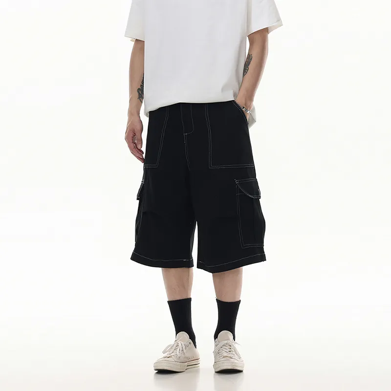 ONITSOP Wide Leg Casual Cargo Shorts Unisex-10