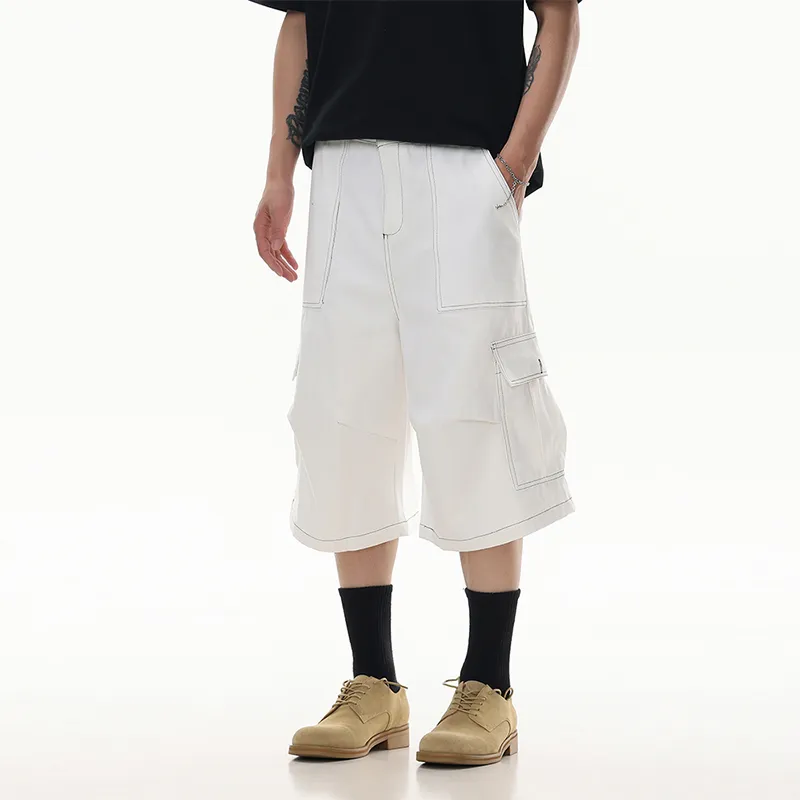 ONITSOP Wide Leg Casual Cargo Shorts Unisex-4