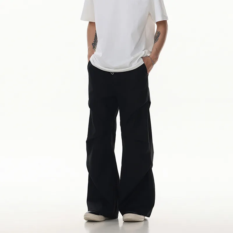 ONITSOP Draping Floor Length Pleated Suit Pants Unisex-3