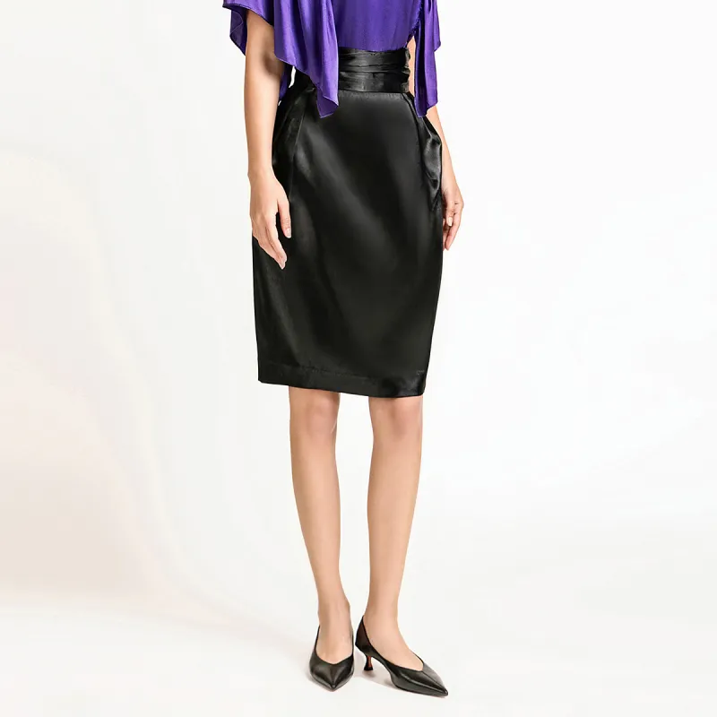 LIZZY Casual Long Skirts Women's Black-3