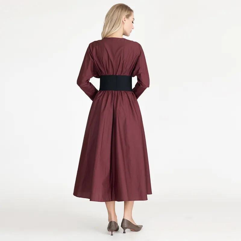 LIZZY Long-Sleeved Dresses Women's Brick Red-4