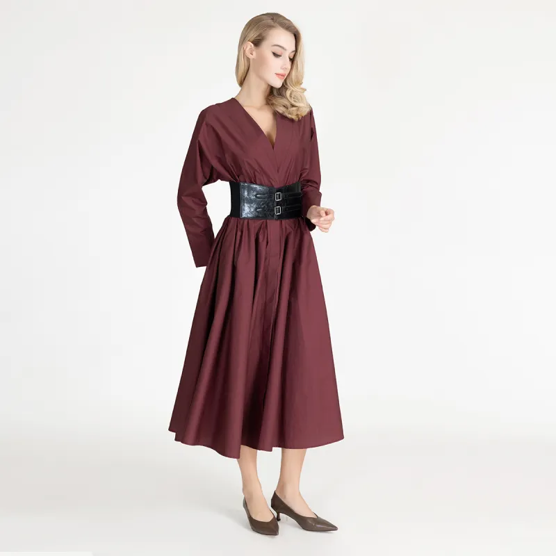 LIZZY Long-Sleeved Dresses Women's Brick Red-3