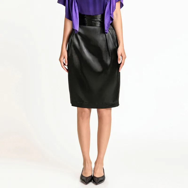 LIZZY Casual Long Skirts Women's Black-1