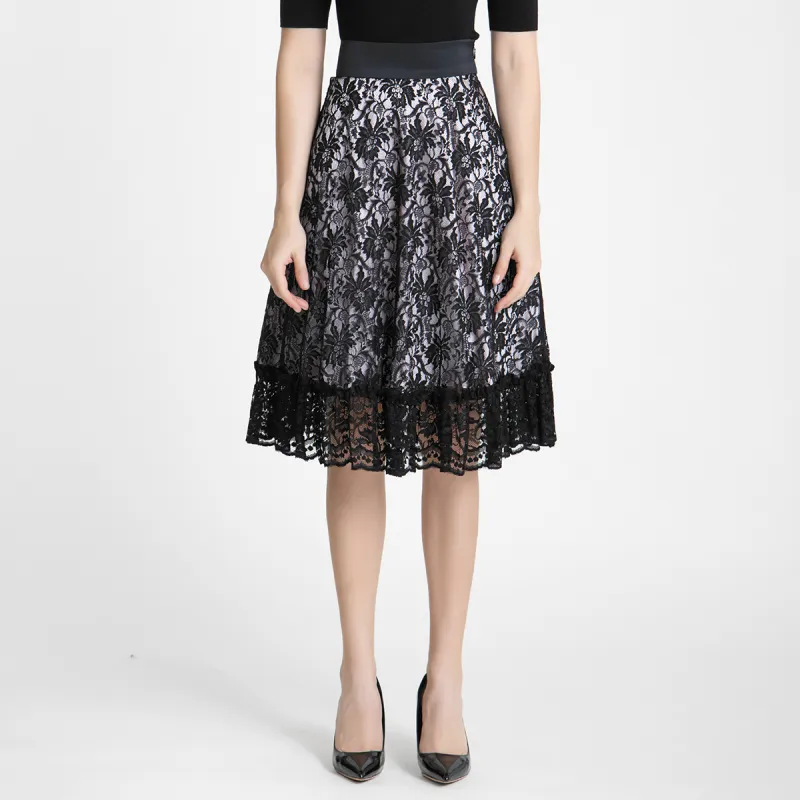 LIZZY Casual Long Skirts Women's Black-2